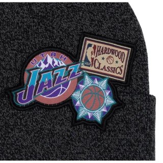 Czapka Mitchell & Ness Utah Jazz NBA XL Logo Patch Knit Hwc Jazz HCFK4341-UJAYYPPPBLCK