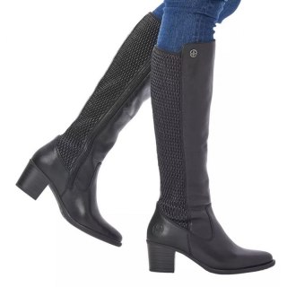 Kozaki Rieker ocieplane, z gumką skórzane W Y2050-00 RKR638