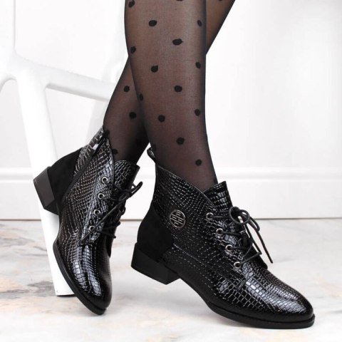 Lakierowane botki kroko ocieplane Filippo W PAW478A czarne