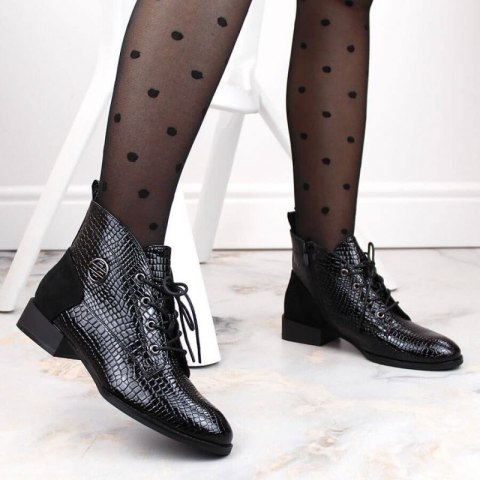 Lakierowane botki kroko ocieplane Filippo W PAW478A czarne