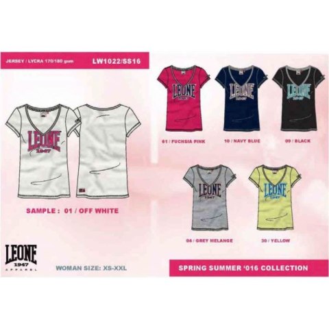 T-shirt damski LEONE LW1022/S16 żółty "S"