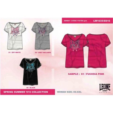 T-shirt damski LEONE LW1035/S16 szary "M"