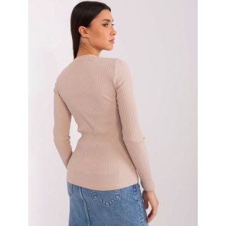 Beżowa bluzka w prążek BASIC FEEL GOOD (RV-BZ-9207.41X)