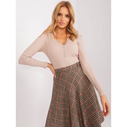 Beżowa bluzka w prążek BASIC FEEL GOOD (RV-BZ-9209.36P)
