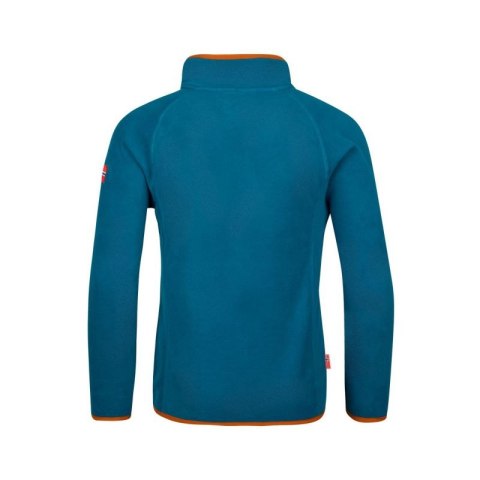 Bluza polarowa dziecięca unisex Trollkids Kids Nordland Half Zip deep lagoon/cinnamon lekka i oddychająca niebieska (707-178)