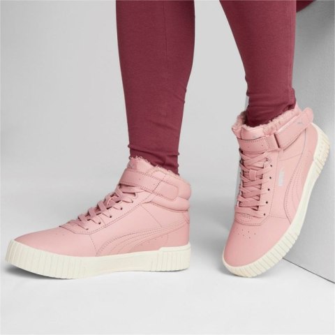 Buty zimowe damskie Puma CARINA 2.0 MID WTR ocieplane sneakersy z ekoskóry różowe (385852-04)