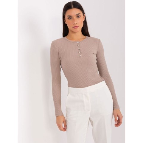 Ciemnobeżowa bawełniana bluzka BASIC FEEL GOOD (RV-BZ-9211.26X)