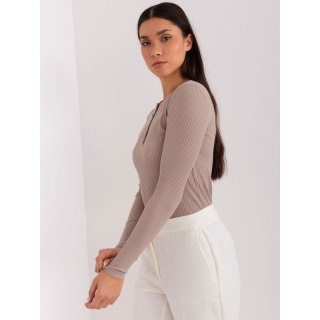 Ciemnobeżowa bawełniana bluzka BASIC FEEL GOOD (RV-BZ-9211.26X)