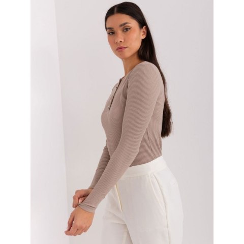 Ciemnobeżowa bawełniana bluzka BASIC FEEL GOOD (RV-BZ-9211.26X)