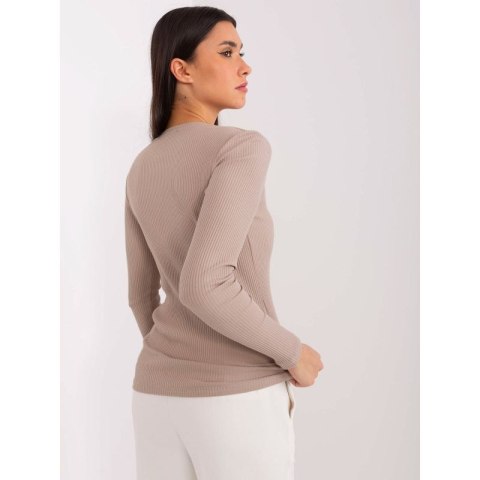 Ciemnobeżowa bawełniana bluzka BASIC FEEL GOOD (RV-BZ-9211.26X)