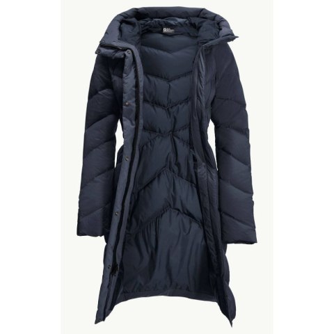 Kurtka zimowa damska Jack Wolfskin MARIENPLATZ COAT W night blue Down Insulated granatowa (1206971_1010)