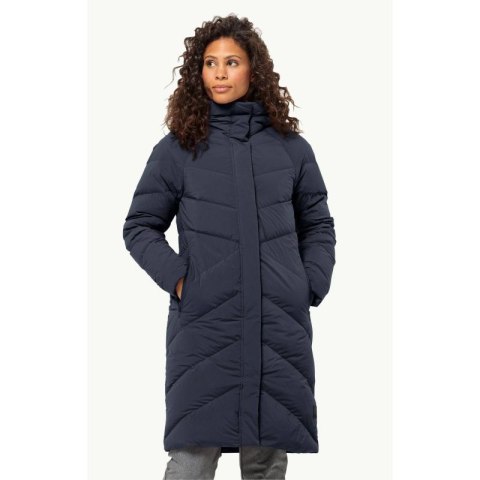 Kurtka zimowa damska Jack Wolfskin MARIENPLATZ COAT W night blue Down Insulated granatowa (1206971_1010)