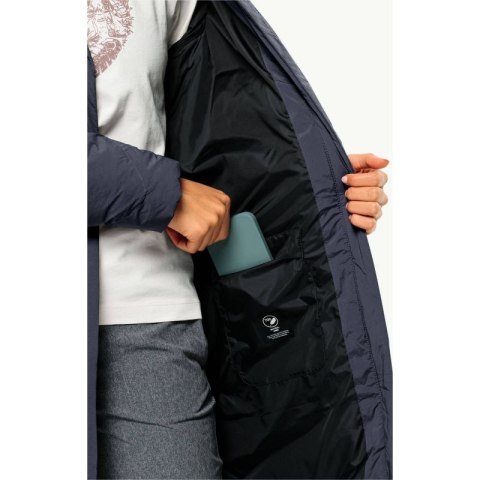 Kurtka zimowa damska Jack Wolfskin MARIENPLATZ COAT W night blue Down Insulated granatowa (1206971_1010)