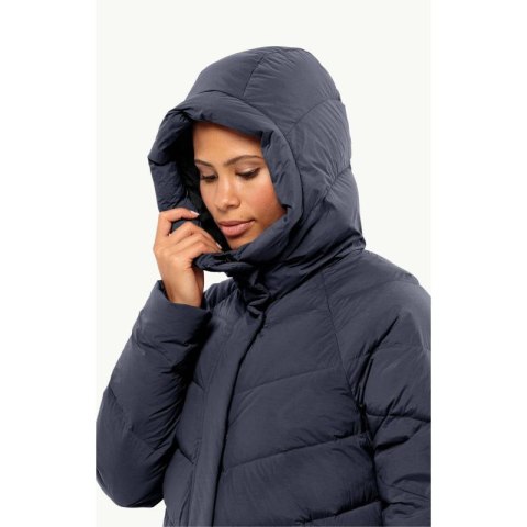 Kurtka zimowa damska Jack Wolfskin MARIENPLATZ COAT W night blue Down Insulated granatowa (1206971_1010)