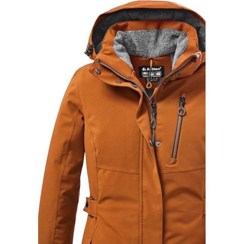 Parka damska z kapturem Killtec KOW 165 przeciwdeszczowa trekkingowa i na co dzień żółta (37726/253)