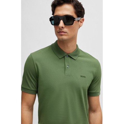 Koszulka Polo męska BOSS Pallas Open Green regular fit zielona (50468301-381)