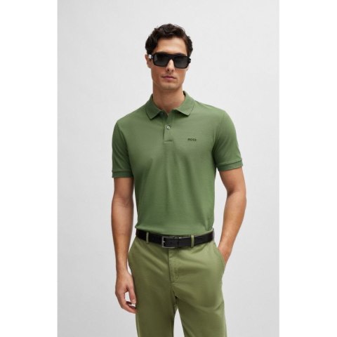 Koszulka Polo męska BOSS Pallas Open Green regular fit zielona (50468301-381)