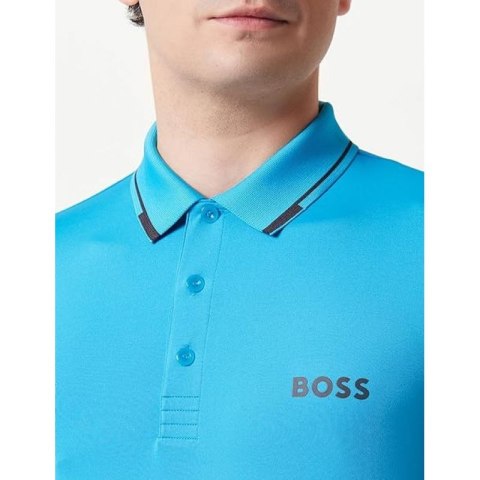 Koszulka Polo męska BOSS Paul Pro Turquoise/Aqua slim fit turkusowa (50506203-442)