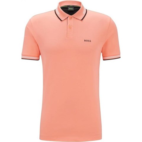 Koszulka męska Polo BOSS Paul Open Red slim fit czerwona (50506193-649)