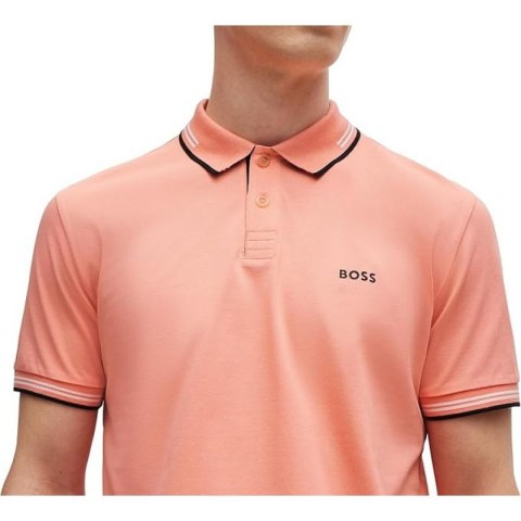 Koszulka męska Polo BOSS Paul Open Red slim fit czerwona (50506193-649)