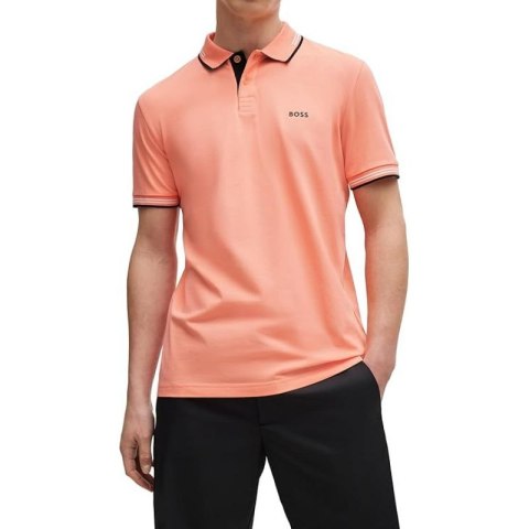 Koszulka męska Polo BOSS Paul Open Red slim fit czerwona (50506193-649)