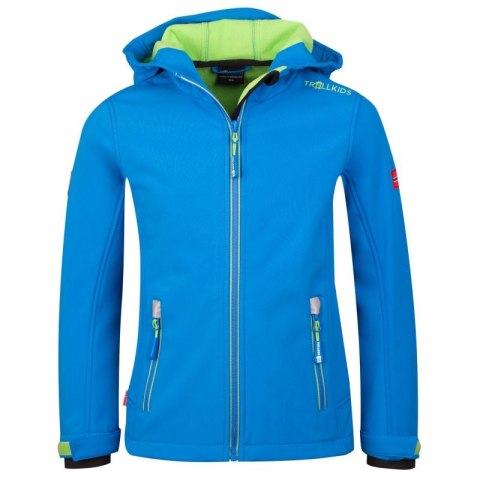 Kurtka narciarska dziecięca TrollKids Kids Trollfjord Jacket medium blue/green wodoodporna niebieska (161-106)