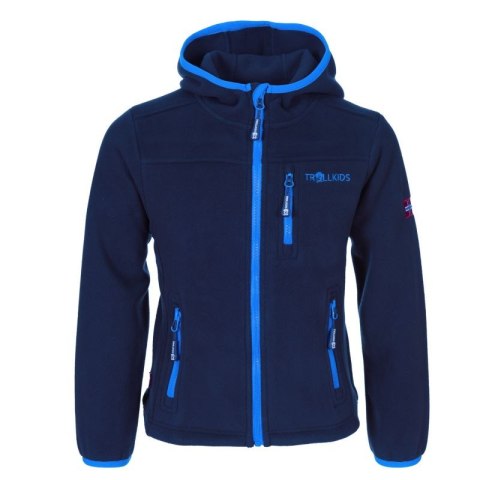 Kurtka polarowa dziecięca TrollKids Kids Stavanger Jacket navy/light blue wiatroszczelna niebieska (706-110)