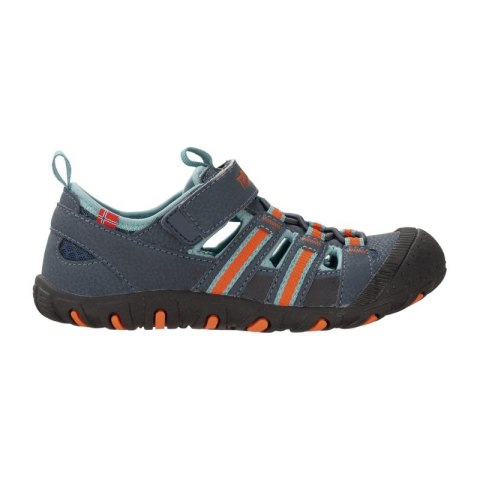 Sandały sportowe dziecięce dla chłopca/dziewczynki Trollkids Kids Sandefjord Sandal XT dark navy/dusky turquoise/glow orange (66