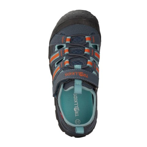 Sandały sportowe dziecięce dla chłopca/dziewczynki Trollkids Kids Sandefjord Sandal XT dark navy/dusky turquoise/glow orange (66