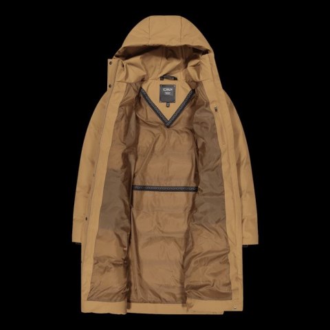 Kurtka długa z kapturem damska CMP zimowa wodoodporna ocieplana beżowa (34K0096/P814)