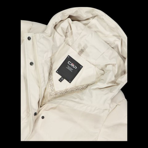 Kurtka długa zimowa damska CMP płaszcz ocieplany wodoodporny beżowy (34K0096/A238)