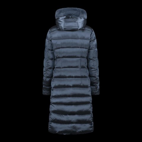 Kurtka zimowa damska z kapturem CMP płaszcz ocieplany długi granatowy (34K0046F/L635)