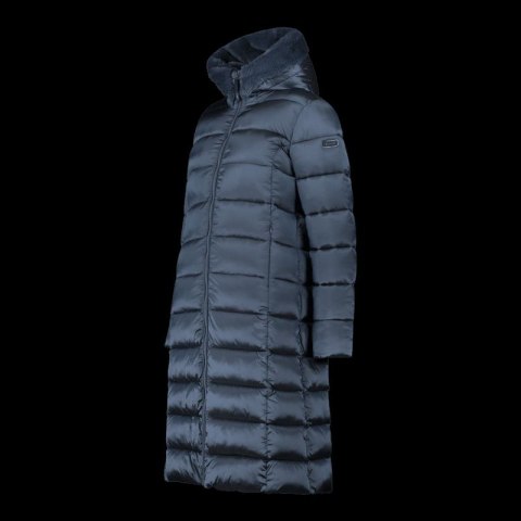 Kurtka zimowa damska z kapturem CMP płaszcz ocieplany długi granatowy (34K0046F/L635)