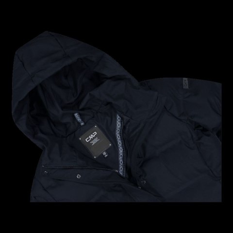 Płaszcz na zimę z kapturem damski CMP kurtka ocieplana wodoodporna czarna (34K0096/N950)