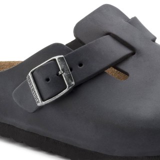 Chodaki damskie/męskie Birkenstock Boston Black olejowana skóra klapki narrow wąskie (0059463)