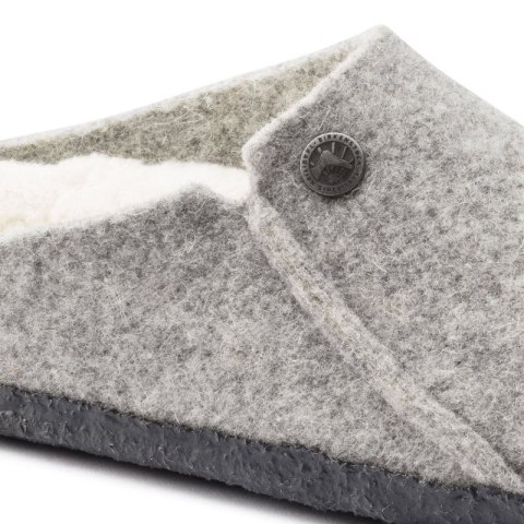 Kapcie męskie/damskie ocieplane Birkenstock Zermatt Light Gray z wełnianego filcu regular szerokie (1015092)