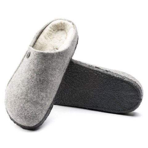 Kapcie męskie/damskie ocieplane Birkenstock Zermatt Light Gray z wełnianego filcu regular szerokie (1015092)