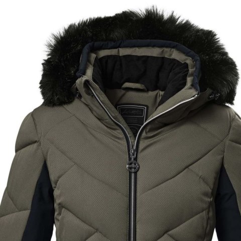 Kurtka narciarska damska Killtec KSW 102 pikowana z odpinanym kapturem brązowa (42039/311)