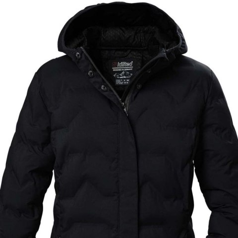 Parka techniczna damska Killtec KOW 9 pikowana z kapturem zapinana wodoodporna czarna (41806/200)