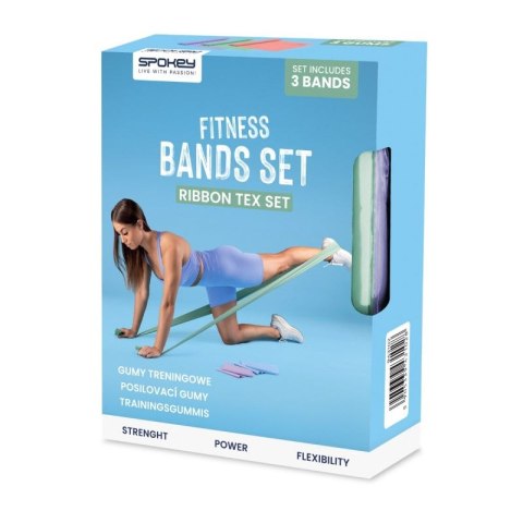 Zestaw 3 gum fitness Spokey RIBBON TEX SET