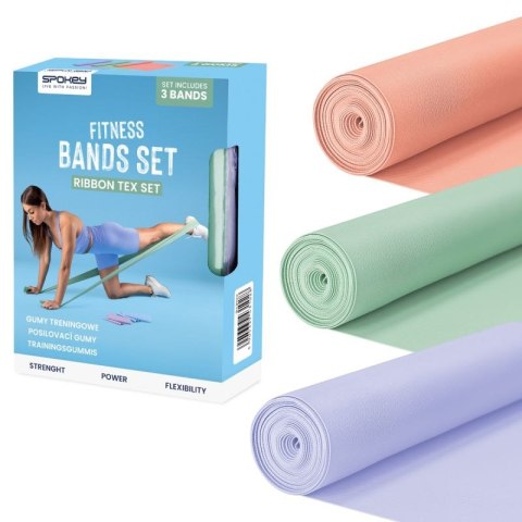 Zestaw 3 gum fitness Spokey RIBBON TEX SET