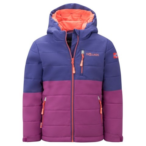 Kurtka zimowa dziecięca Trollkids Kids Hemsedal Snow Jacket XT ocieplana wodoodporna fioletowa (513-154)