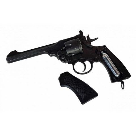 Rewolwer WEBLEY MKVI .455 Police kal.4,5 mm Diabolo łuski 6-strzał. lufa 4" CO2 Black Ekp do17J