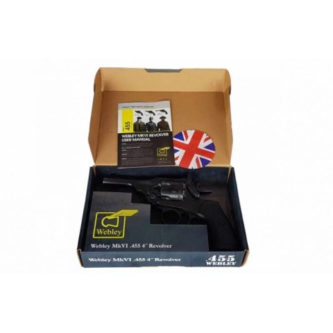 Rewolwer WEBLEY MKVI .455 Police kal.5,5 mm Diabolo łuski 6-strzał. lufa 4" CO2 Battlefield Ekp do17J