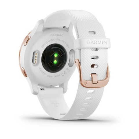 Zegarek Garmin Venu 2S (40 mm) Rose Gold Stainless Steel Bezel / White Case / Silicone Band