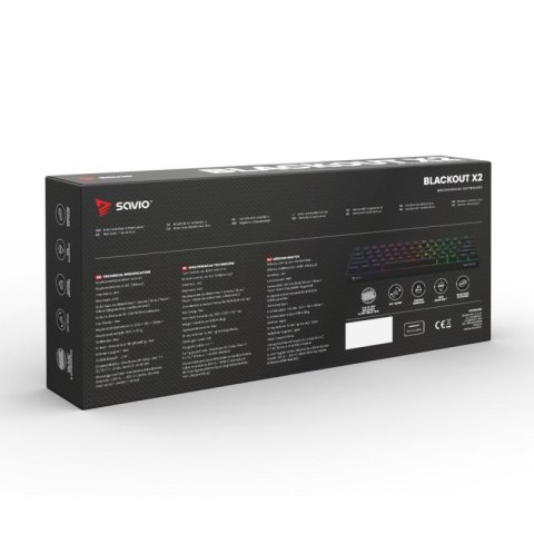 SAVIO KLAWIATURA MECHANICZNA BLACKOUT X2 OUTEMU BLUE HOT SWAP