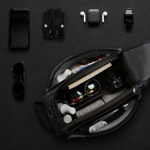 Wozinsky torba rowerowa na bagażnik z paskiem na ramię 13l czarna (WBB1BK)