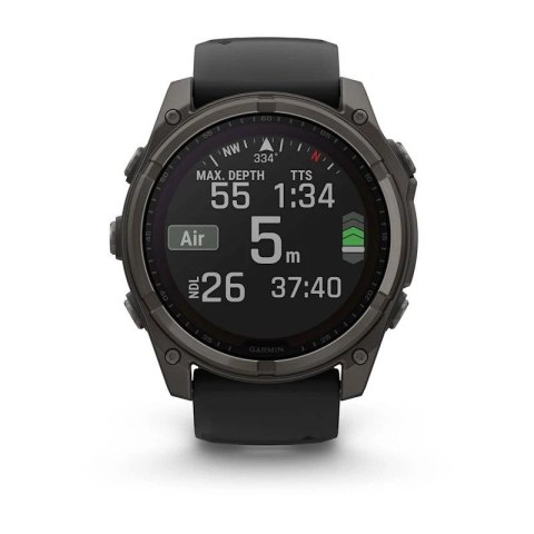 Zegarek Garmin Fenix 8 Solar Sapphire Titanium Carbon Grey DLC Black