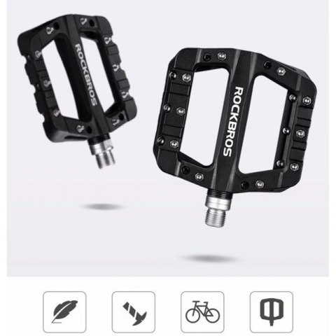 Zestaw pedałów rowerowych Rockbros 2017-12CBK z nylonu - czarny