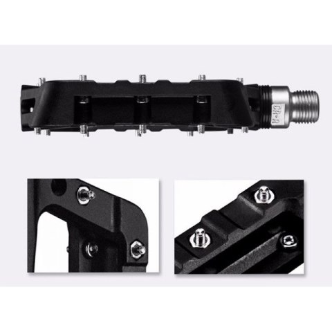 Zestaw pedałów rowerowych Rockbros 2017-12CBK z nylonu - czarny